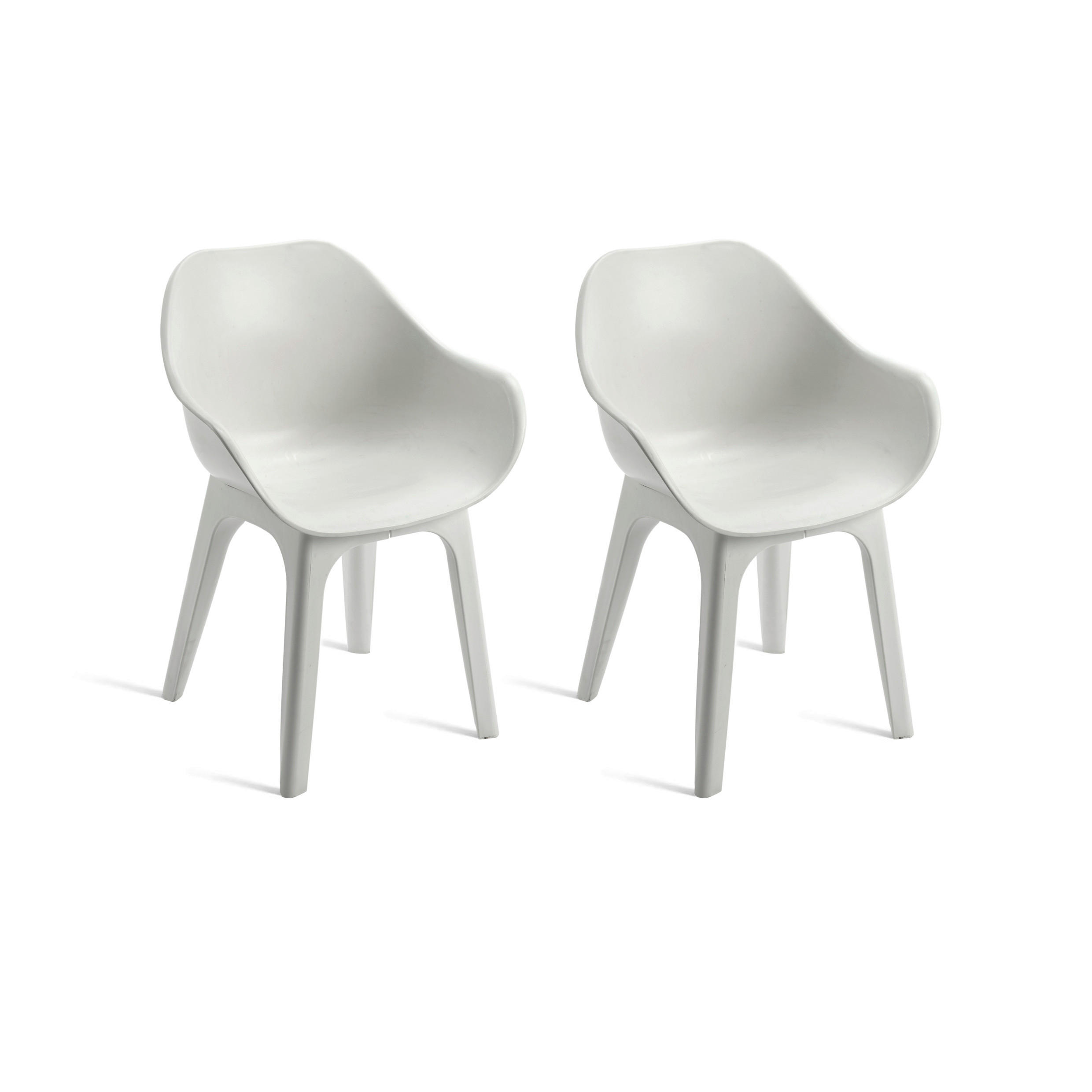 ProGarden Sessel GHIBLI 2er-Set weiß Polypropylen B/H: ca. 55x81 cm GHIBLI 2er-Set - weiß (55,00/81,00cm) - ProGarden