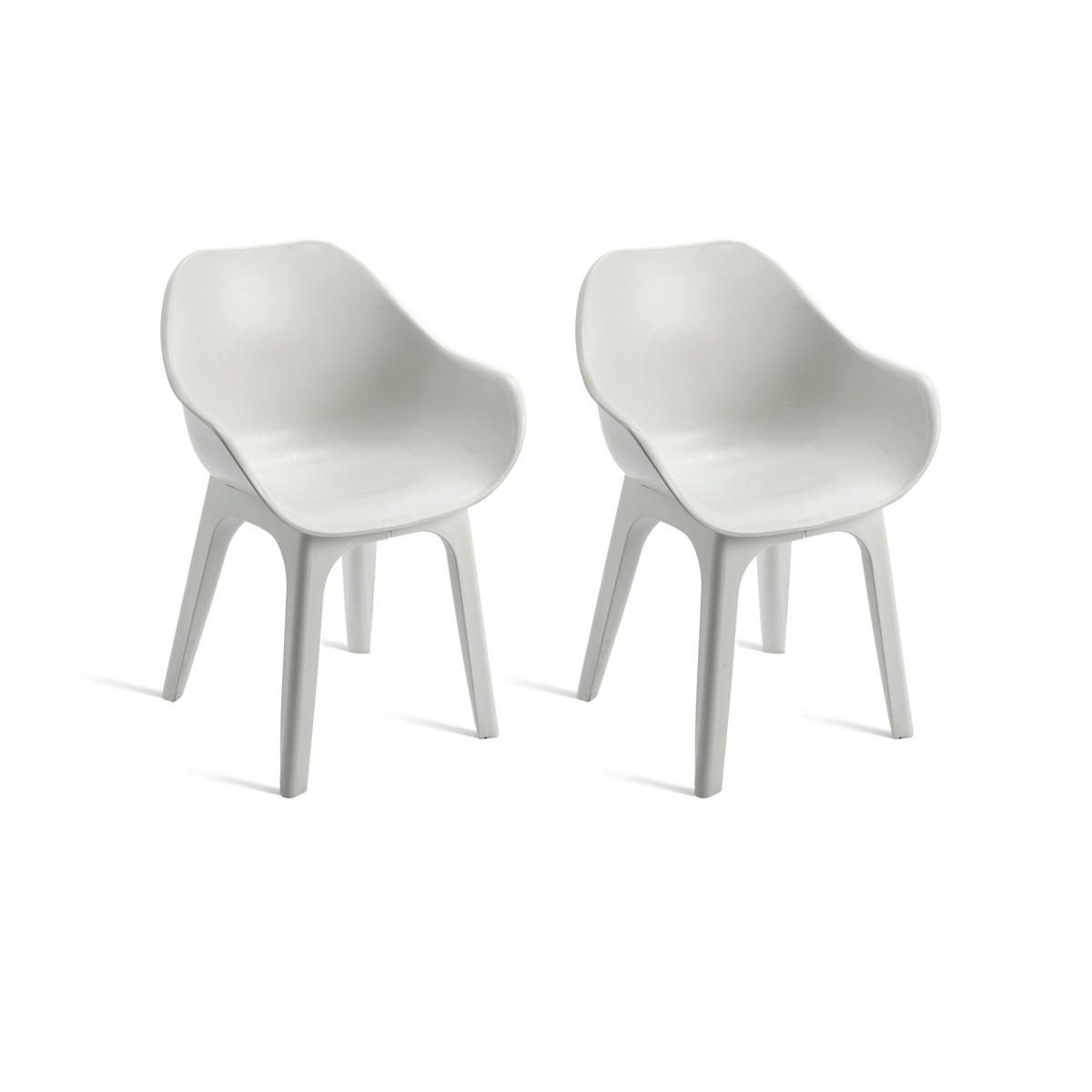 ProGarden Sessel GHIBLI 2er-Set weiß Polypropylen B/H: ca. 55x81 cm GHIBLI 2er-Set - weiß (55,00/81,00cm) - ProGarden