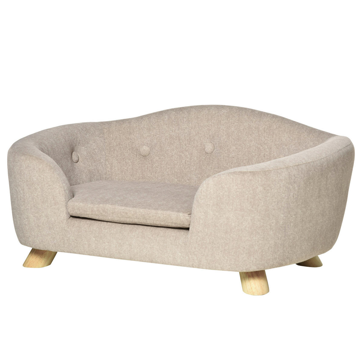 PawHut Hundebett weiß Kiefer B/H/L: ca. 47x30x70 cm Hundebett - weiß (70,00/47,00/30,00cm) - PawHut