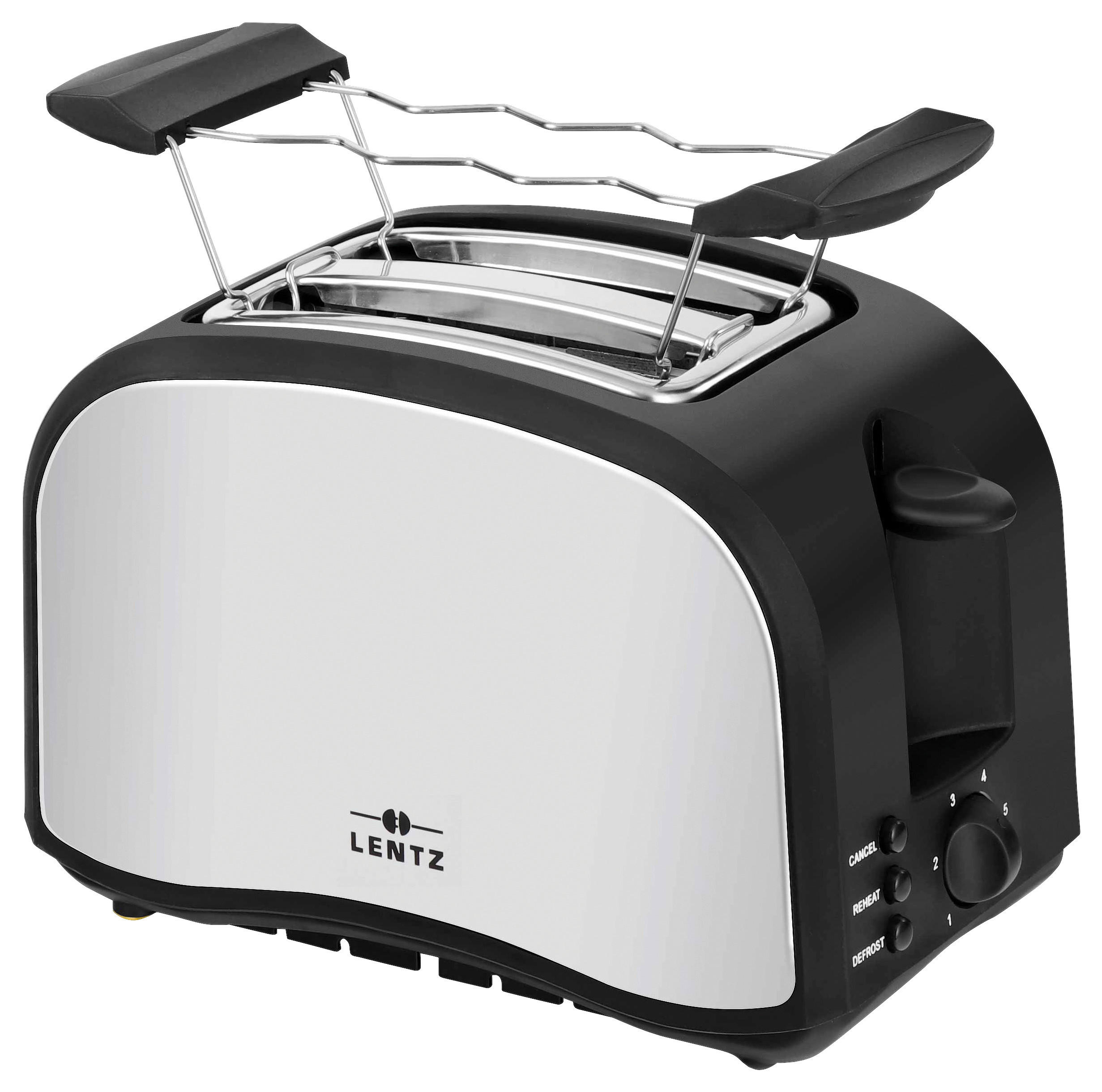 LENTZ Toastautomat 74140 schwarz Edelstahloptik Kunststoff Edelstahl B/H/T: ca. 29x19,5x16,5 cm Toaster 74140 - schwarz/Edelstahloptik (29,00/19,50/16,50cm) - Lentz