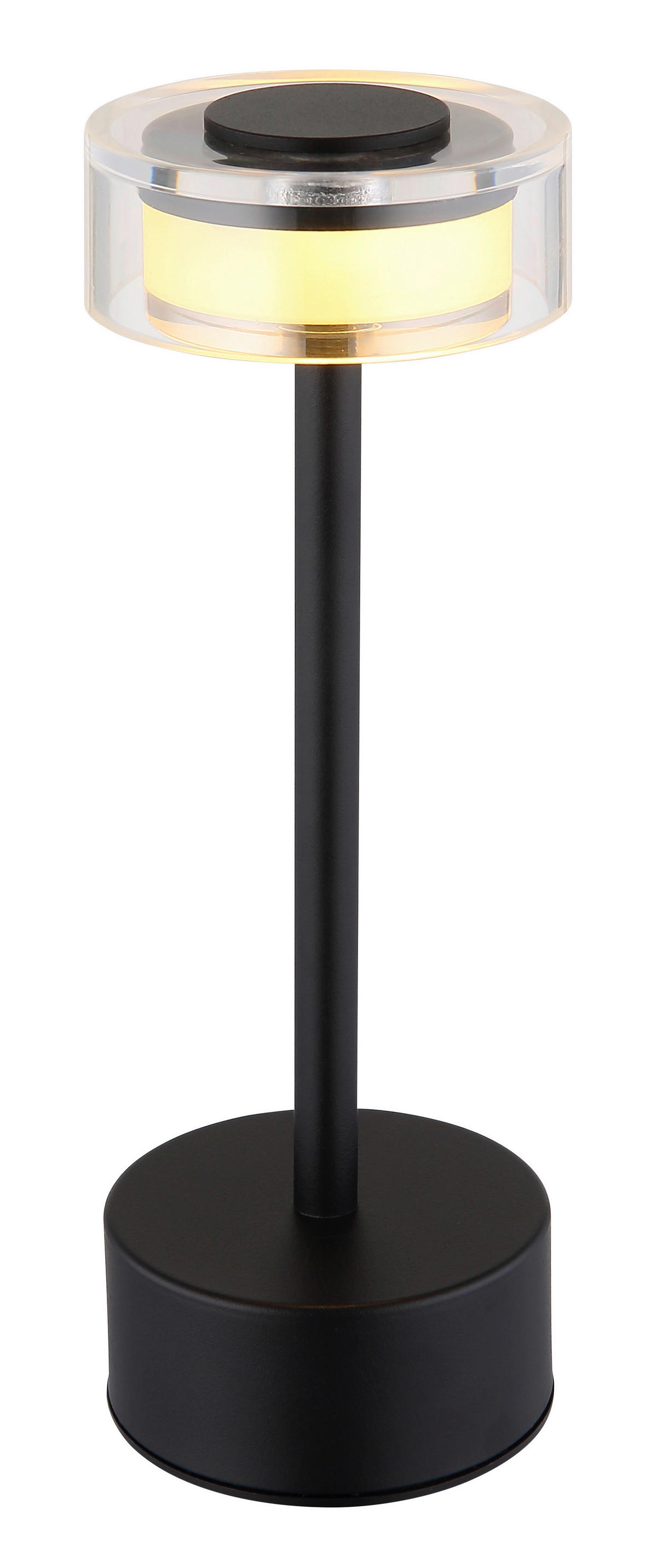 GLOBO LED-Tischleuchte SHIRA 21026S mattschwarz klar Rauch Metall Kunststoff H/D: ca. 23,5x8 cm 1 Brennstellen SHIRA - klar/mattschwarz (8,00/23,50cm) - GLOBO