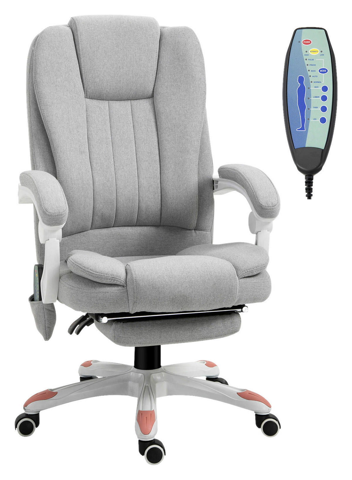 Vinsetto Massagestuhl MH921-272 grau Polyester-Mischgewebe Schaumstoff Nylon B/H/L: ca. 66x115x63 cm Massagestuhl MH921-272 - grau (63,00/66,00/115,00cm) - Vinsetto