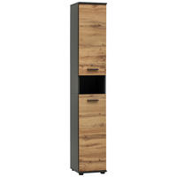 Badhochschrank Lanos Eiche Nachbildung anthrazit B/H/T: ca. 30x178,4x32,6 cm Lanos - Eiche/anthrazit (30,00/178,40/32,60cm)