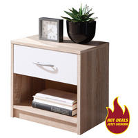 Nachtkonsole Pepe Eiche Sonoma Nachbildung B/H/T: ca. 39x41x28 cm Pepe - Eiche/weiß (39,00/41,00/28,00cm)