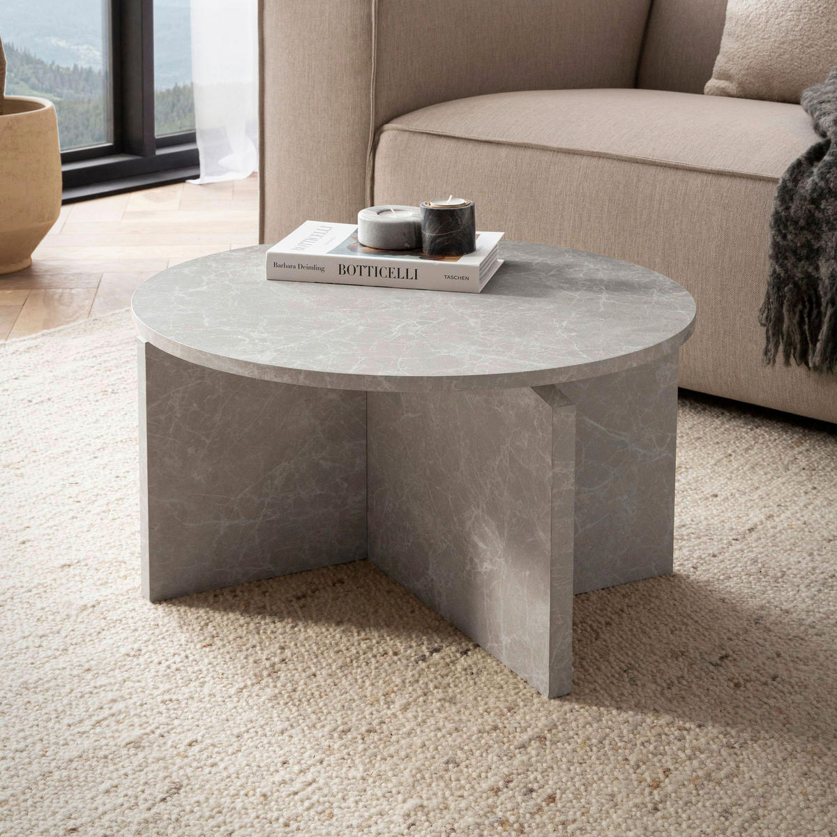 Couchtisch Sandgrau B/H/T: ca. 60x33x60 cm Couchtisch - Sandgrau (60,00/33,00/60,00cm) - Wohnling