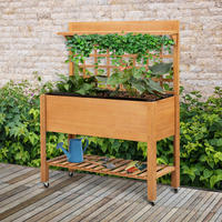 Outsunny Pflanztisch hellbraun B/H/L: ca. 40x135x105 cm Gärtnertisch 845-475 - hellbraun (105,00/40,00/135,00cm) - Outsunny