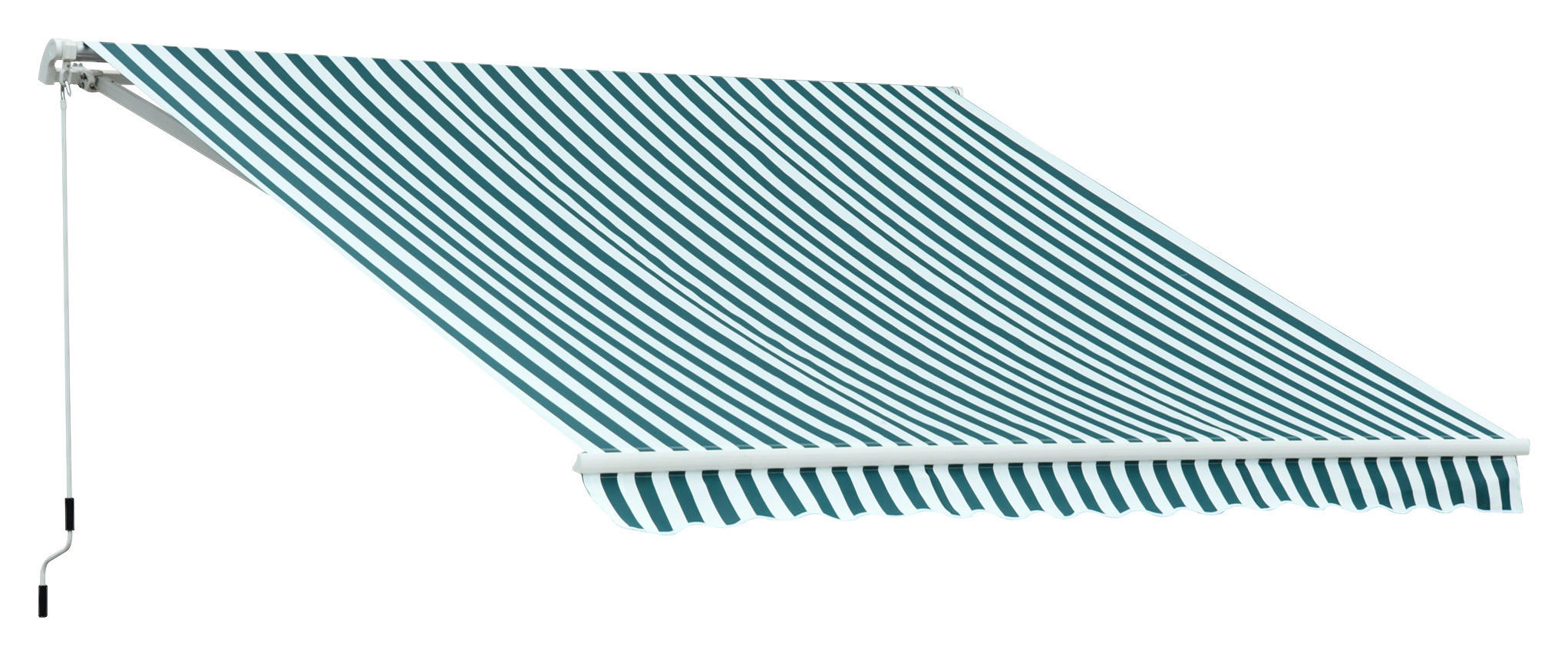 Gelenkarmmarkise grün B/H/L: ca. 295x0,3x250 cm Gelenkarmmarkise - weiß/grün (250,00/295,00/0,30cm) - Outsunny