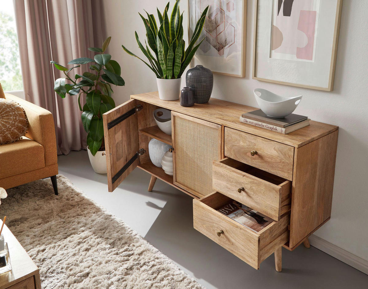 Sideboard natur B/H/T: ca. 140x75x40 cm Sideboard - natur (140,00/75,00/40,00cm) - Wohnling