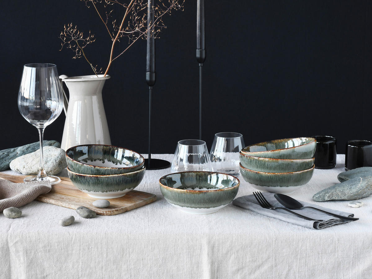 CreaTable Schüssel-Set Cascade grau Steinzeug Cascade - grau - CreaTable