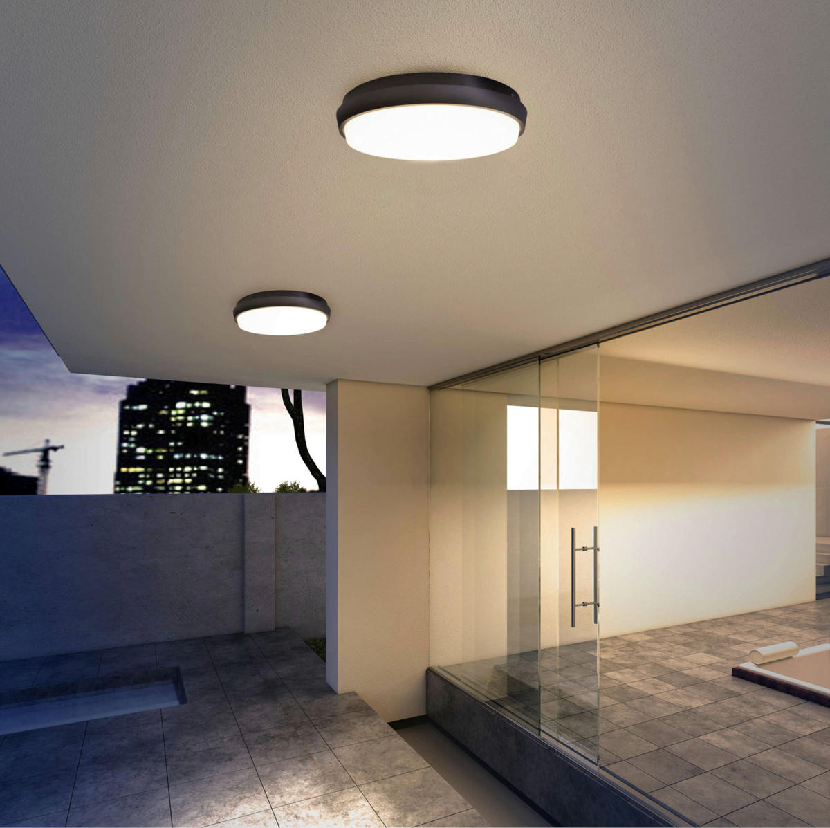 Näve Leuchten LED-Deckenleuchte anthrazit Metall Kunststoff B/H/T/D: ca. 17,5x4,5x17,5x17,5 cm MIO - anthrazit (17,50/4,50/17,50cm) - Näve Leuchten