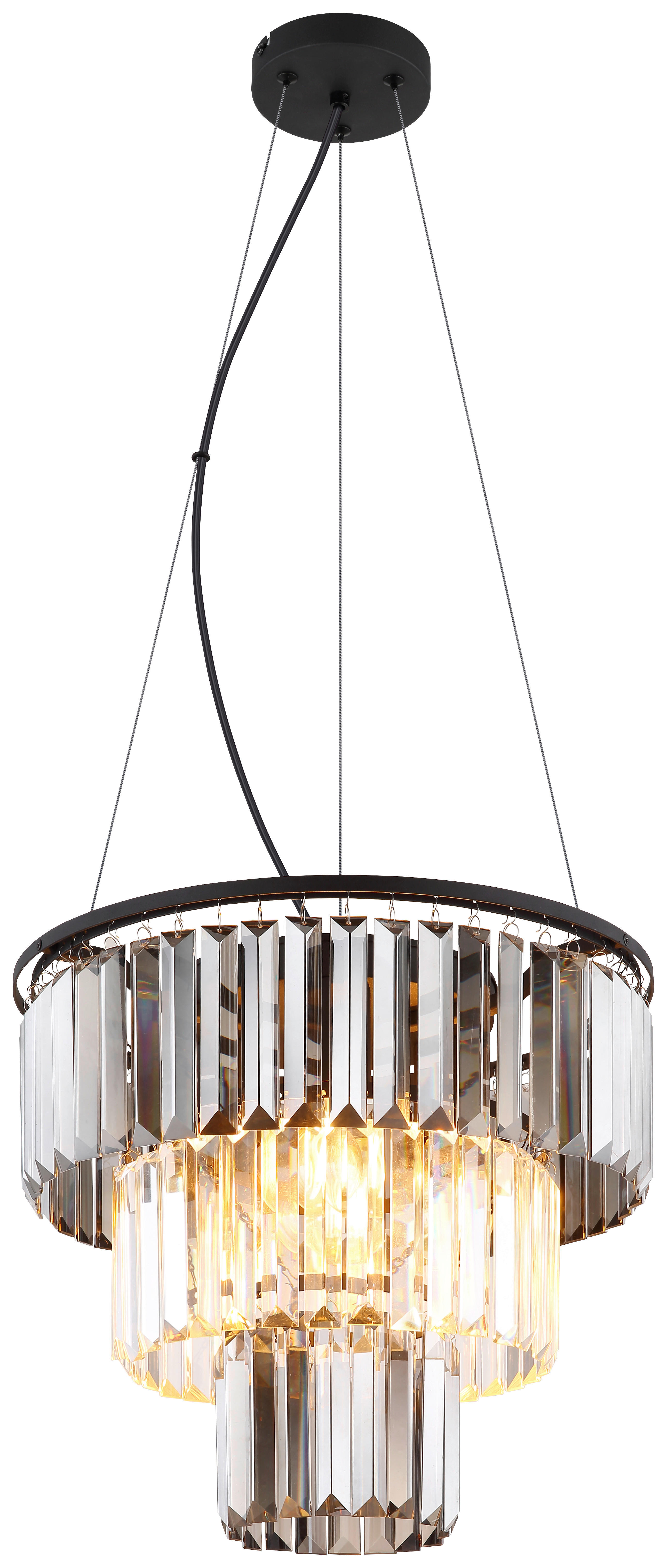 GLOBO Pendelleuchte Metall Glas H/D: ca. 120x40 cm E27 3 Brennstellen Pendelleuchte_Naxis - (40,00/120,00cm) - GLOBO