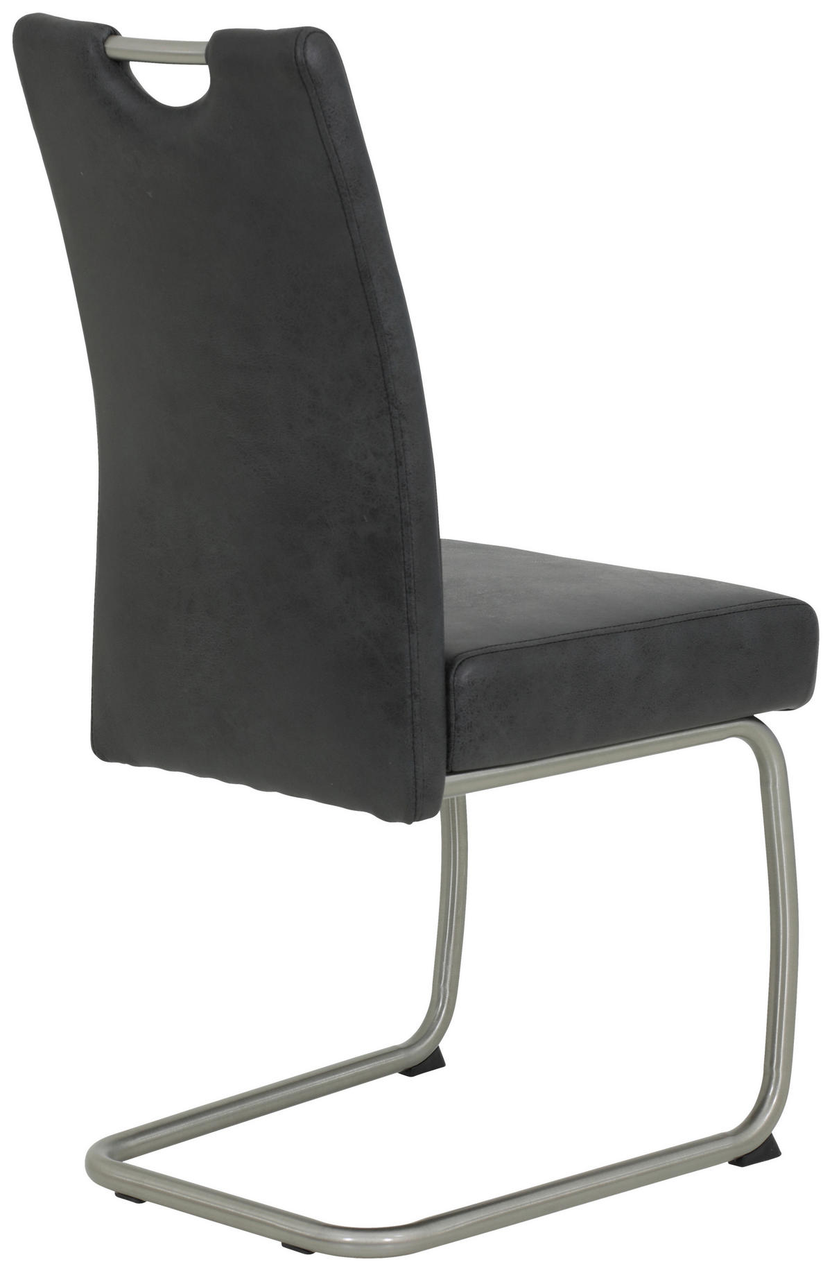 Schwingstuhl Sophia 4er Set anthrazit Vintage Microfaser B/H/T: ca. 43x99x58 cm Sophia 4er Set - anthrazit/Edelstahl (43,00/99,00/58,00cm) - Hela