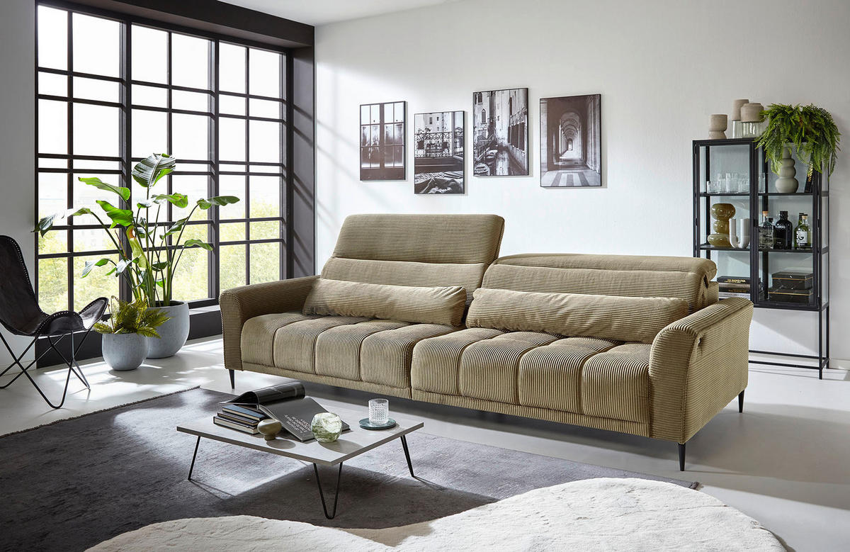 Big Sofa Logan grün Microfaser B/H/T: ca. 280x108x118 cm Logan - schwarz/grün (280,00/108,00/118,00cm)