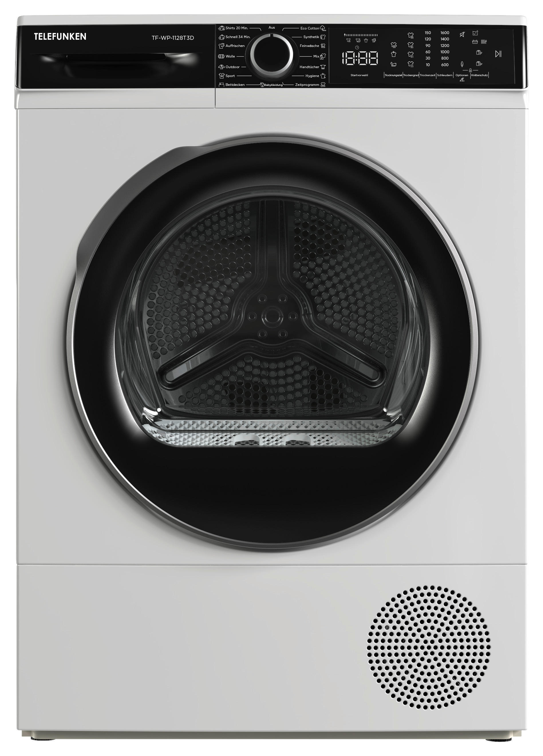 Telefunken Wärmepumpentrockner  TF-WP-1128T3D Wärmepumpentrockner TF-WP-1128T3D - weiß (59,60/84,50/60,90cm) - TELEFUNKEN