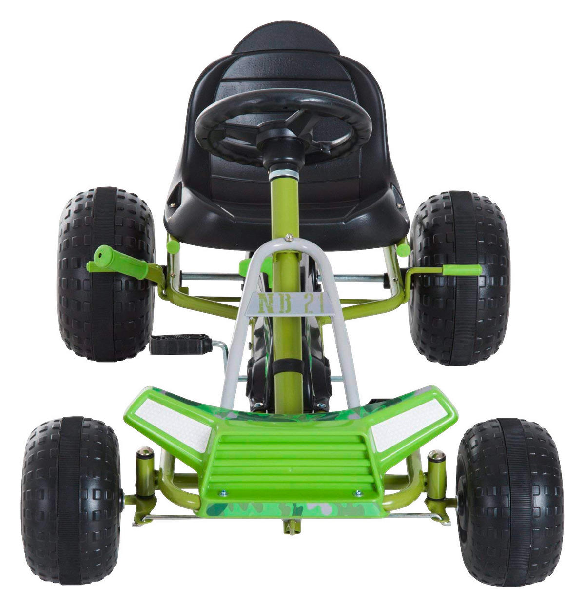 HOMCOM Kinder-Tretauto grün B/H/L: ca. 66,5x57x95 cm Tretauto_mit_Handbremse - grün (95,00/66,50/57,00cm) - HOMCOM
