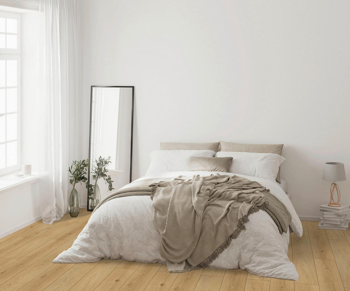 Click-Vinylboden ca.2,196m² im Paket,inkl.TS  B/L: ca. 18x122 cm pro Paket ca.2,196m² im Paket,inkl.TS - Eiche (18,00/122,00cm)