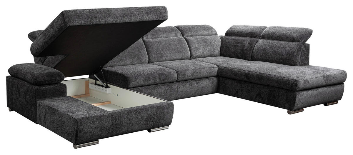 Wohnlandschaft Cordoba anthrazit Webstoff B/H/T: ca. 359x105x232 cm Cordoba - hellgrau/anthrazit (359,00/105,00/232,00cm)