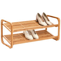 Zeller Schuhregal natur Bambus B/H/T: ca. 74x33x33 cm Schuhregal_mit_2_Ablagen - natur (74,00/33,00/33,00cm) - Zeller