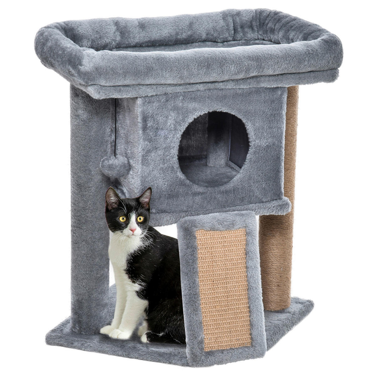 PawHut Katzenbaum hellgrau Polyester B/H/L: ca. 40x57x40 cm Katzenbaum - hellgrau (40,00/40,00/57,00cm) - PawHut