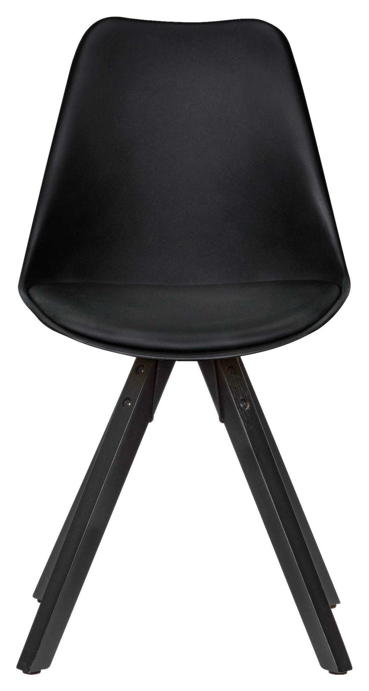 Stuhl 2er-Set schwarz schwarz schwarz Kunststoff Kunstleder Echtholz B/H/T: ca. 49x87x52 cm 2er-Set - schwarz (49,00/87,00/52,00cm) - Wohnling