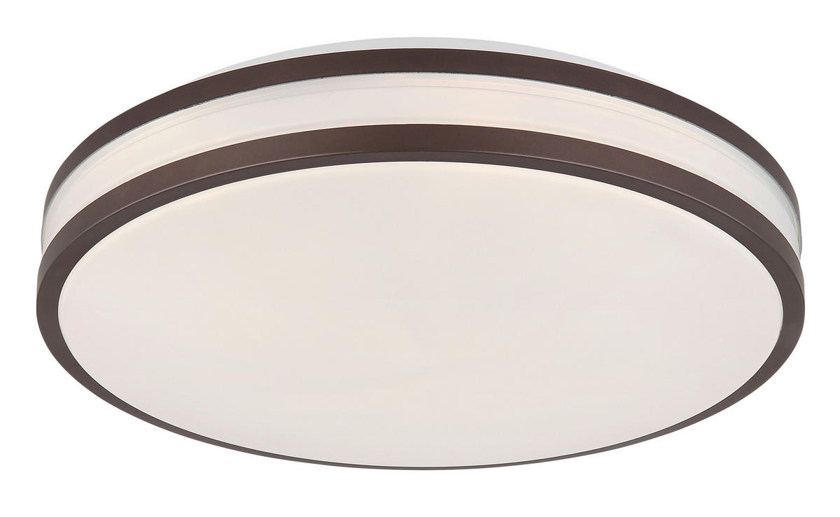 GLOBO LED-Deckenleuchte kaffee weiß Opal Metall Kunststoff H/D: ca. 7x34 cm BETHA - weiß/Opal (34,00/7,00cm) - GLOBO