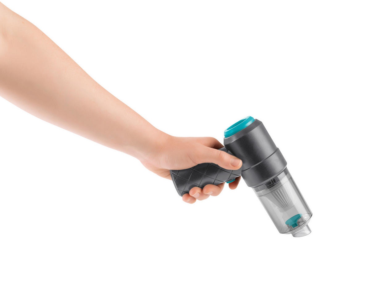 CLEANmaxx Akku-Handstaubsauger blau grau B/H/L: ca. 6,5x11,5x16 cm Akku-Handstaubsauger_6tlg. - blau/grau (16,00/6,50/11,50cm) - CLEANmaxx