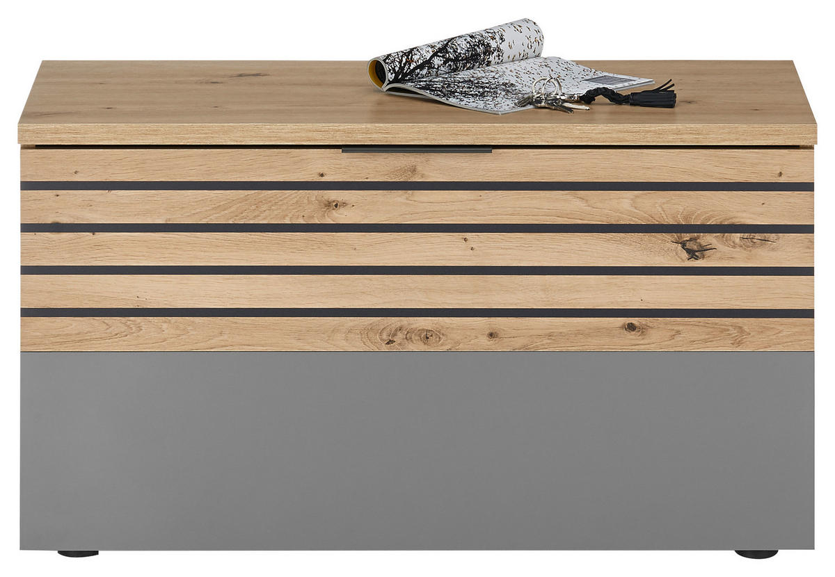 Sitzbank Milan Eiche Artisan Nachbildung grau B/H/T: ca. 85x48x38 cm Milan - Eiche/grau (85,00/48,00/38,00cm)