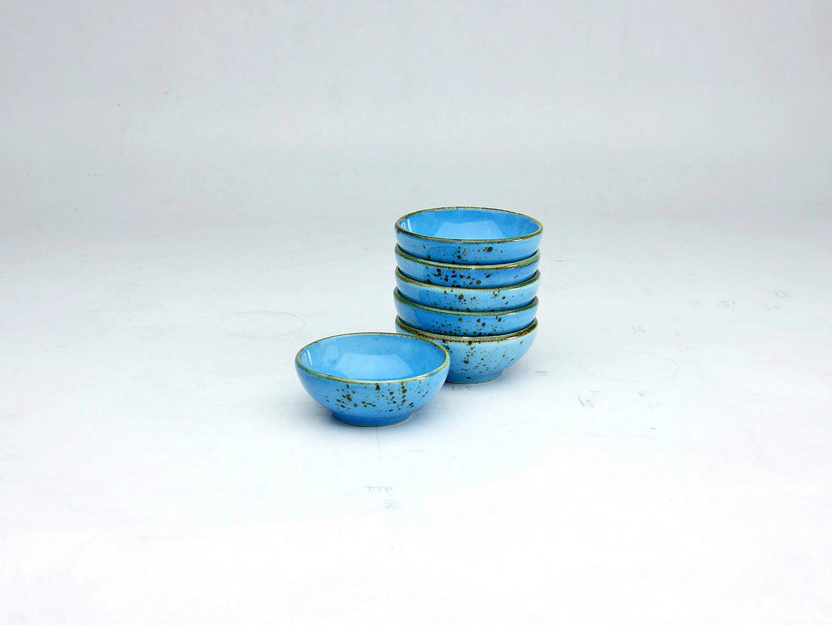 CreaTable Schalen-Set NATURE COLLECTION blau Steinzeug D: ca. 8 cm NATURE COLLECTION - blau (8,00cm) - CreaTable