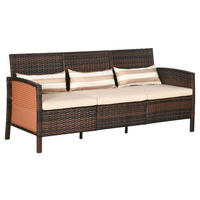 Outsunny Gartensofa braun Stahl B/H/L: ca. 68x78x173 cm Gartensofa - braun (173,00/68,00/78,00cm) - Outsunny