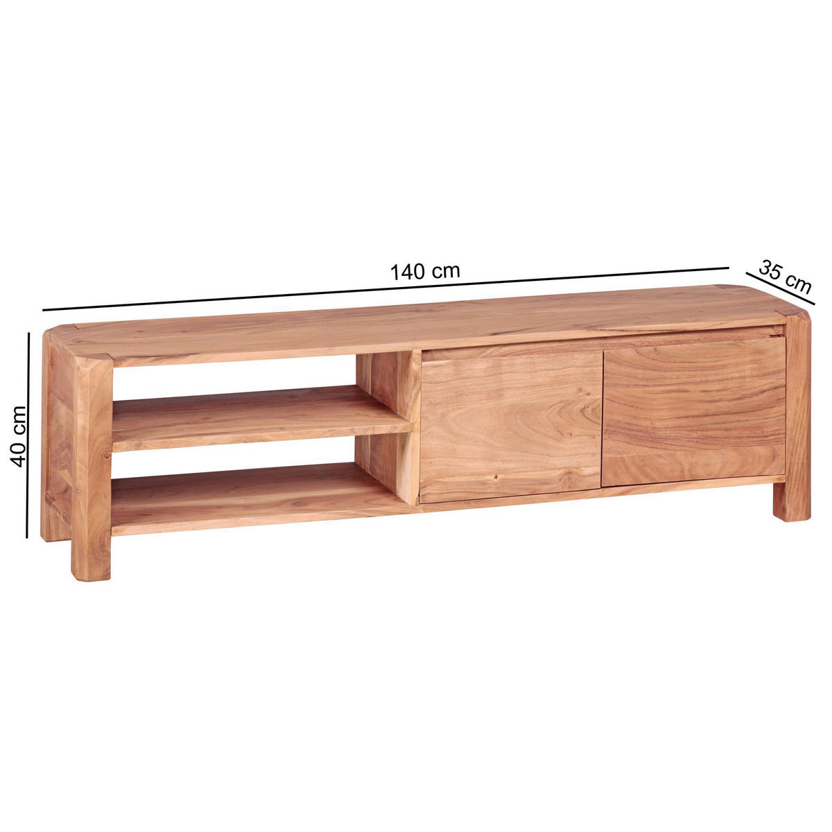 Lowboard natur B/H/T: ca. 140x40x35 cm Lowboard - natur (140,00/40,00/35,00cm) - Wohnling