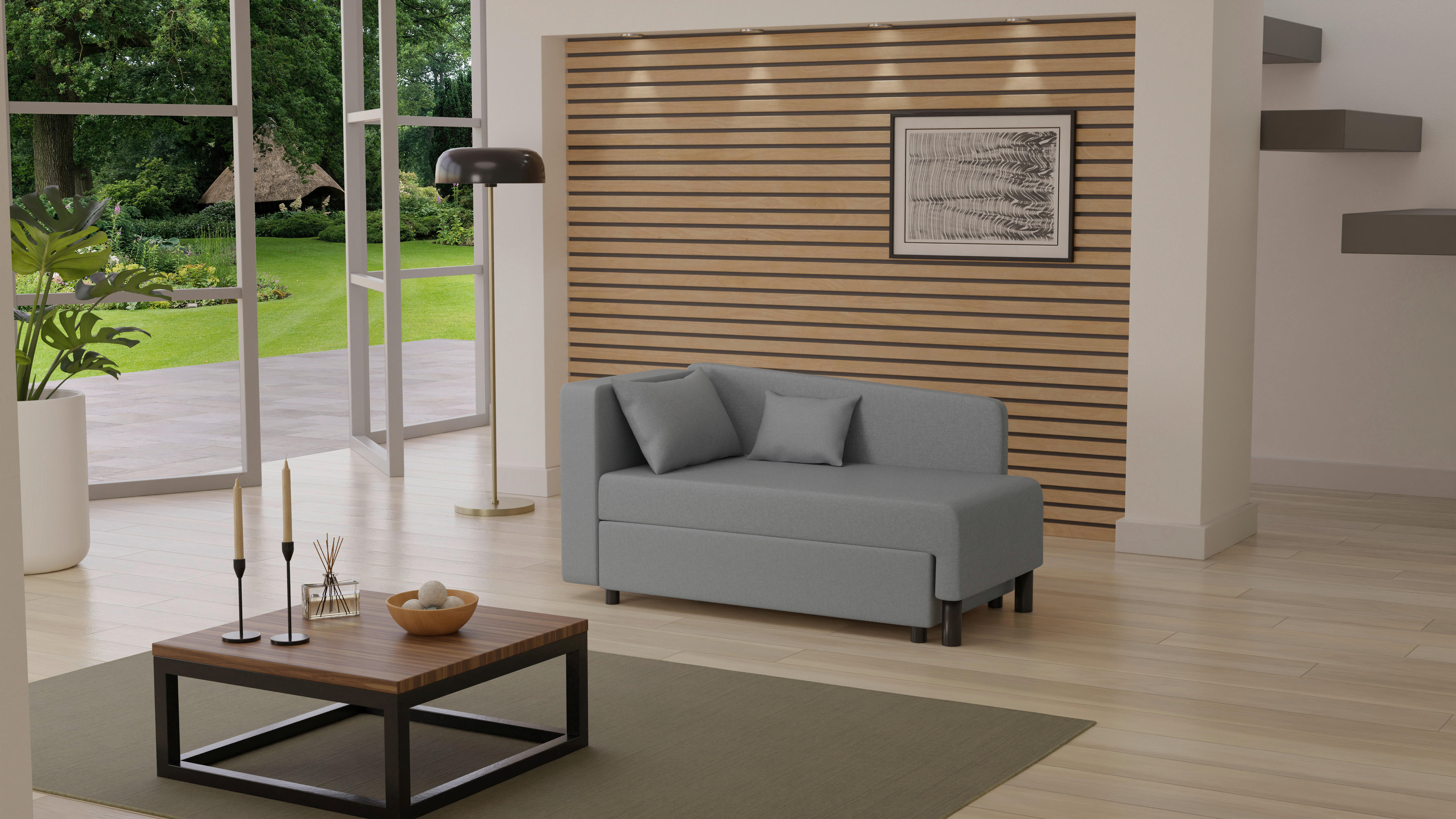 Recamiere Lübeck grau B/H/T: ca. 148x75x85 cm Lübeck - schwarz/grau (148,00/75,00/85,00cm)