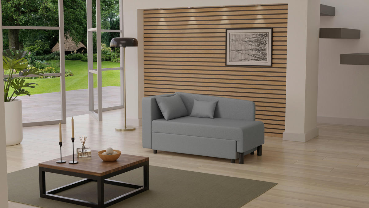 Recamiere Lübeck grau B/H/T: ca. 148x75x85 cm Lübeck - schwarz/grau (148,00/75,00/85,00cm)