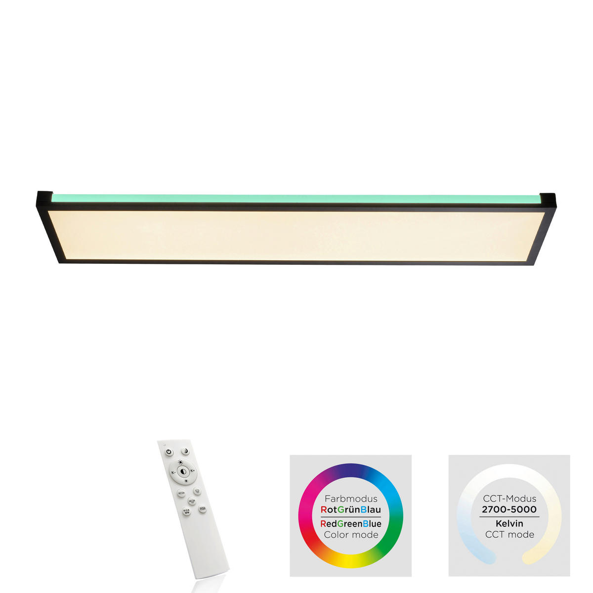 Just Light LED-Deckenleuchte MARIO 11622-18 schwarz weiß Kunststoff Metall B/H/T: ca. 25x7,1x100 cm 2 Brennstellen MARIO - weiß/schwarz (25,00/7,10/100,00cm) - Just Light