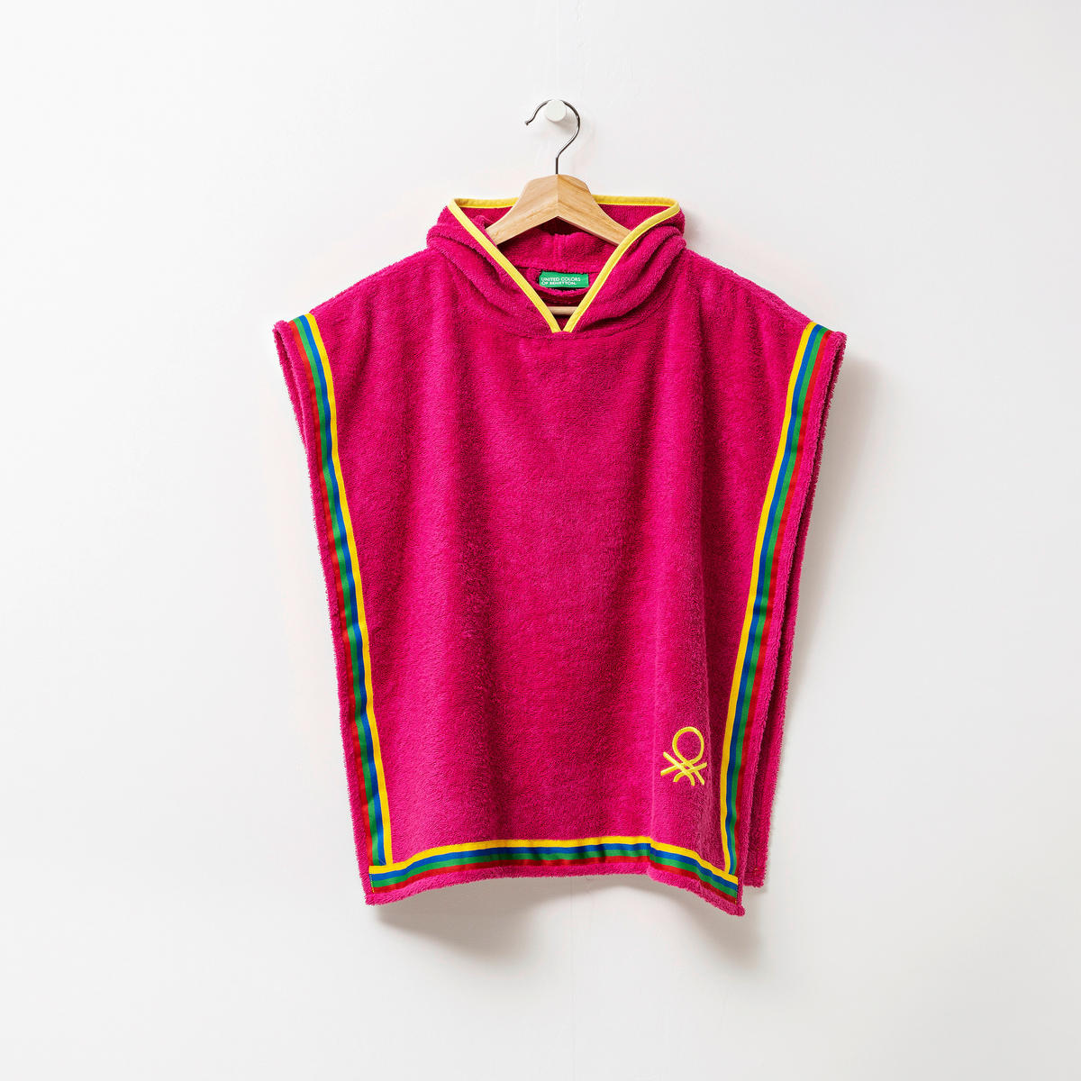 Kinder-Badeponcho pink Baumwolle B/L: ca. 65x65 cm Kinder-Badeponcho - pink (65,00/65,00cm) - BENETTON