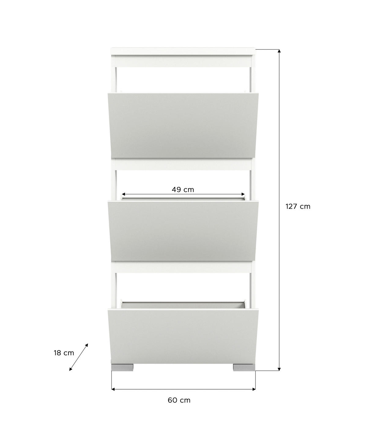Schuhschrank Shoelove weiß B/H/T: ca. 60x130x18 cm Shoelove - weiß (60,00/130,00/18,00cm) - xonox.home