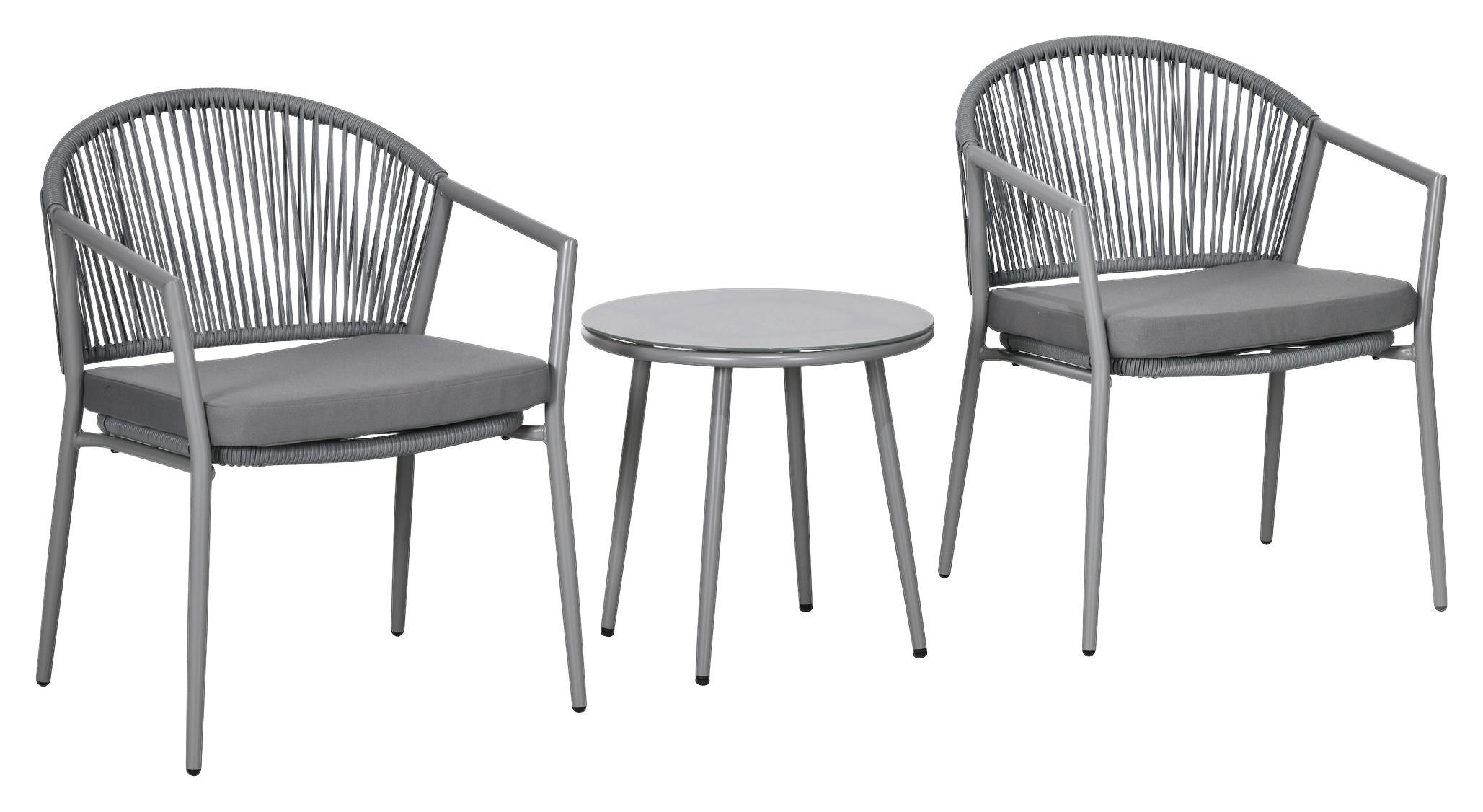 Outsunny Bistro-Set hellgrau Stahl B/H/L: ca. 62x78x58 cm Bistro-Set - hellgrau (58,00/62,00/78,00cm) - Outsunny