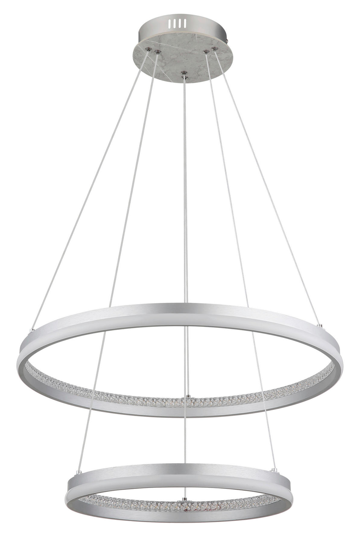 GLOBO LED-Pendelleuchte MARY 32000202 Opal klar silber Metall Kunststoff H/D: ca. 120x59,5 cm 1.0 Brennstellen MARY - klar/Opal (59,50/120,00cm) - GLOBO