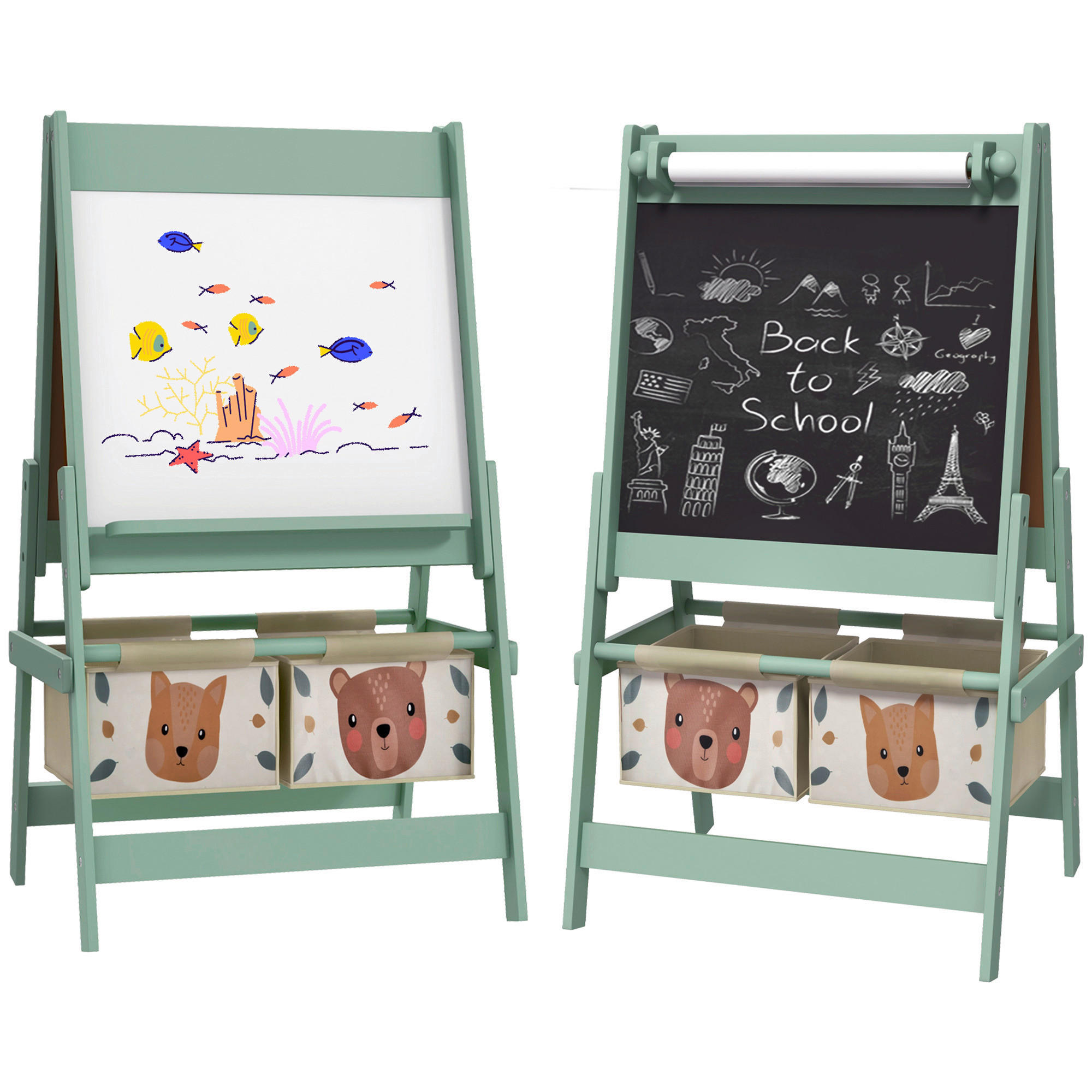 AIYAPLAY Kindertafel B/H/L: ca. 46,5x93x54 cm Kindertafel - grün (54,00/46,50/93,00cm) - AIYAPLAY