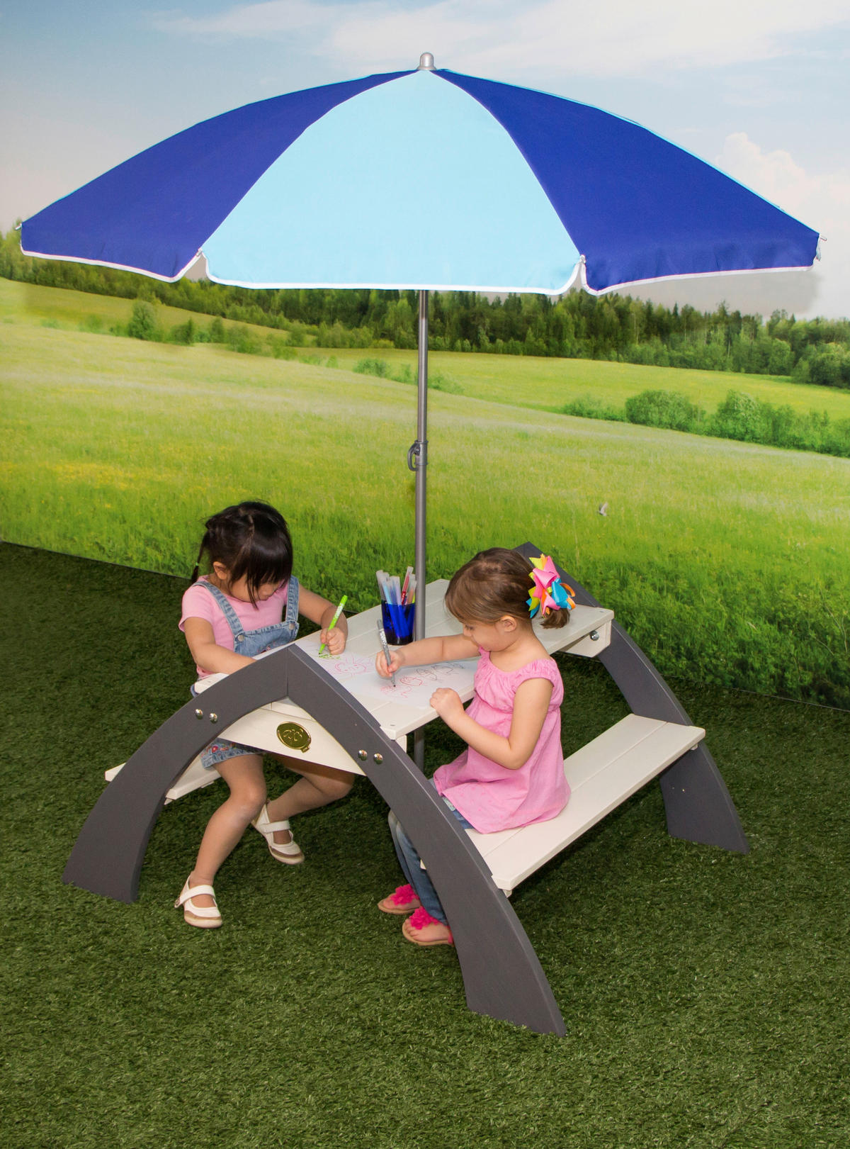 AXI Picknicktisch Kylo XL grau Holz B/H/T: ca. 119x75x108 cm Kylo XL - blau/weiß (119,00/75,00/108,00cm) - AXI