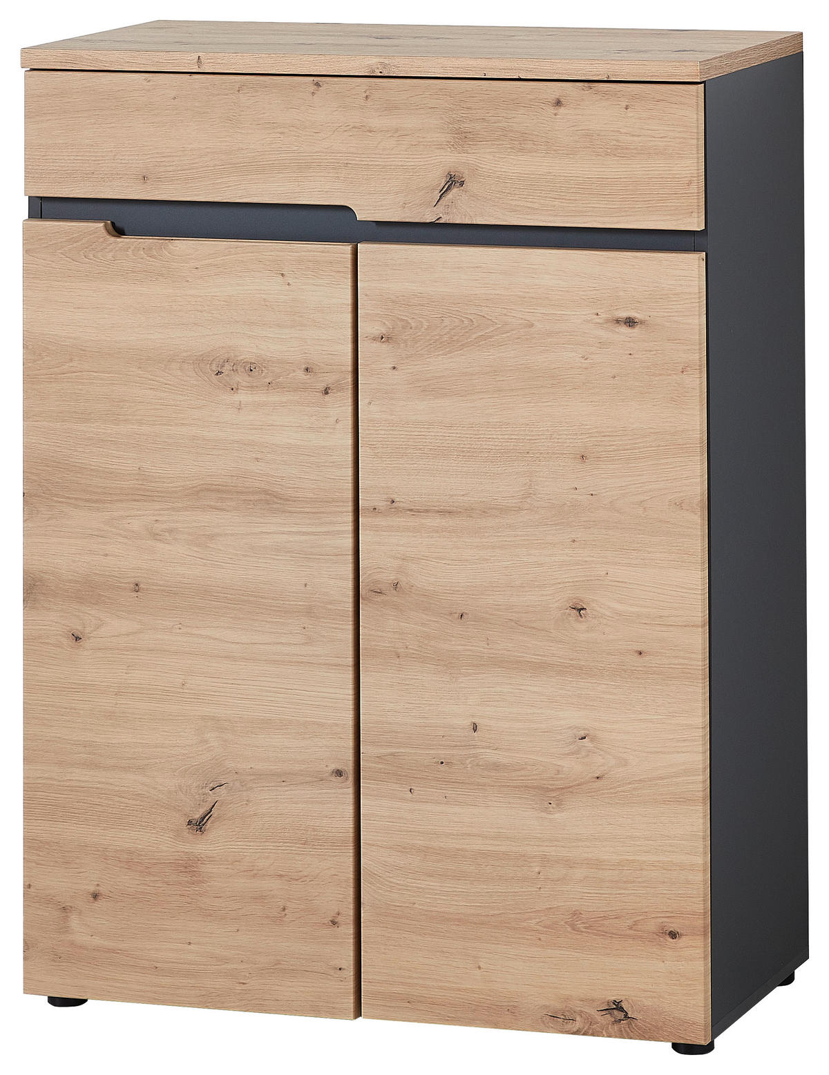 Schuhkommode Memphis Eiche Artisan Nachbildung Graphit B/H/T: ca. 80x107x38 cm Memphis - Eiche/Graphit (80,00/107,00/38,00cm)