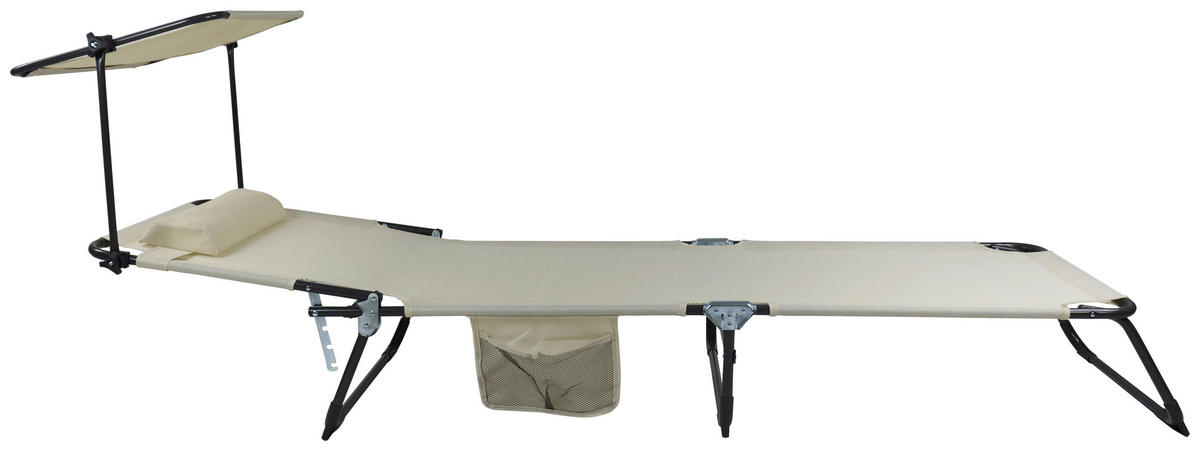 VCM Sonnenliege Bindox creme Textilene B/H/L: ca. 55x24x185 cm Bindox - creme (185,00/55,00/24,00cm) - VCM