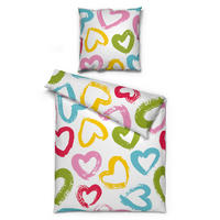 Microfaser Bettwäsche Jugendbettwäsche Herzen - multicolor (135,00/200,00cm)