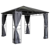 Grasekamp Hardtop-Pavillon Limone schwarz Stahl B/H/L: ca. 300x280x300 cm Limone - braun/schwarz (300,00/300,00/280,00cm) - Grasekamp