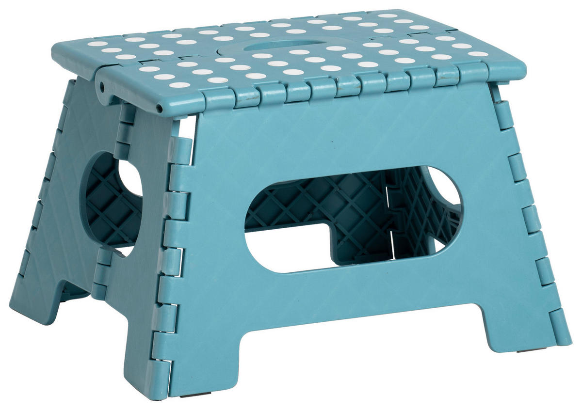 Zeller Klapphocker eisblau B/H/L: ca. 28x22x35 cm Klapphocker - eisblau (35,00/28,00/22,00cm) - Zeller