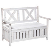 Outsunny Gartenbank weiß Holz B/H/L: ca. 61x85x115 cm Gartenbank - weiß (115,00/61,00/85,00cm) - Outsunny