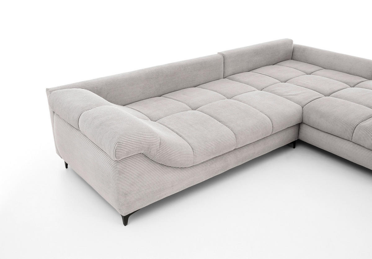 Polsterecke Ronaldo grau Microfaser B/H/T: ca. 332x96x227 cm Ronaldo - natur/schwarz (332,00/96,00/227,00cm)
