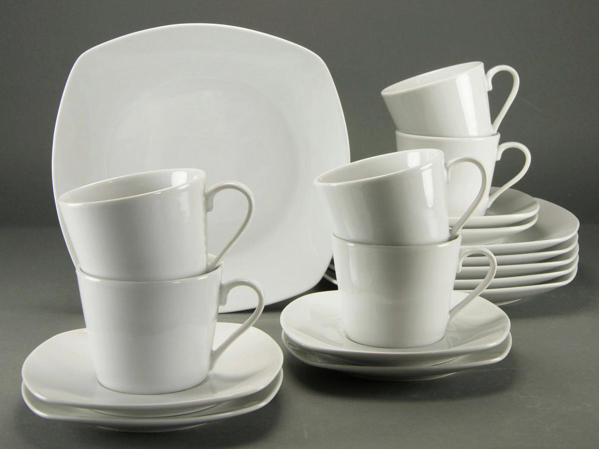 CreaTable Kaffeeservice Amelie weiß Porzellan 18 tlg. Amelie - weiß - CreaTable