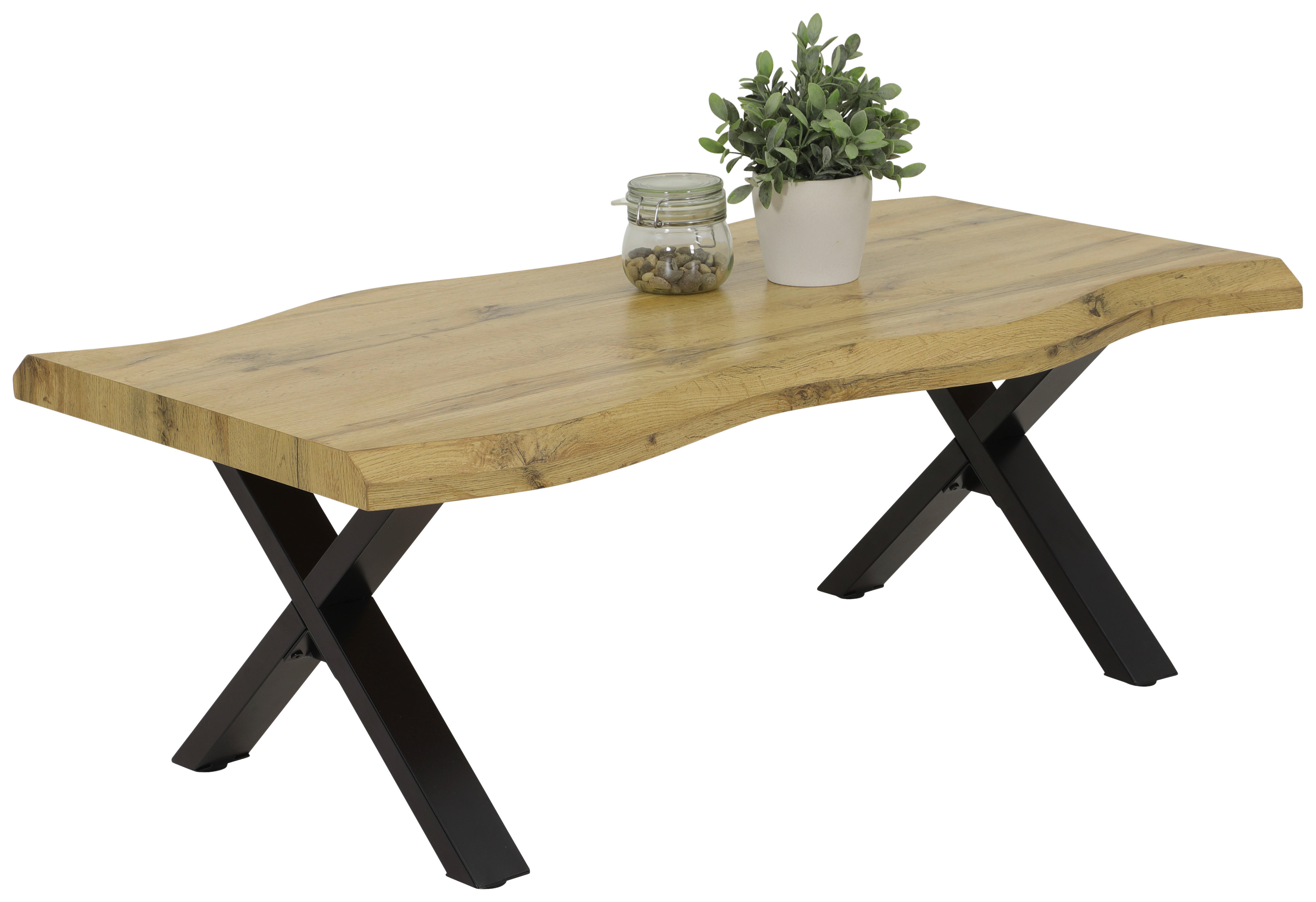 Couchtisch Gerd Eiche B/H/T: ca. 110x42x60 cm Gerd - Eiche/schwarz (110,00/42,00/60,00cm)