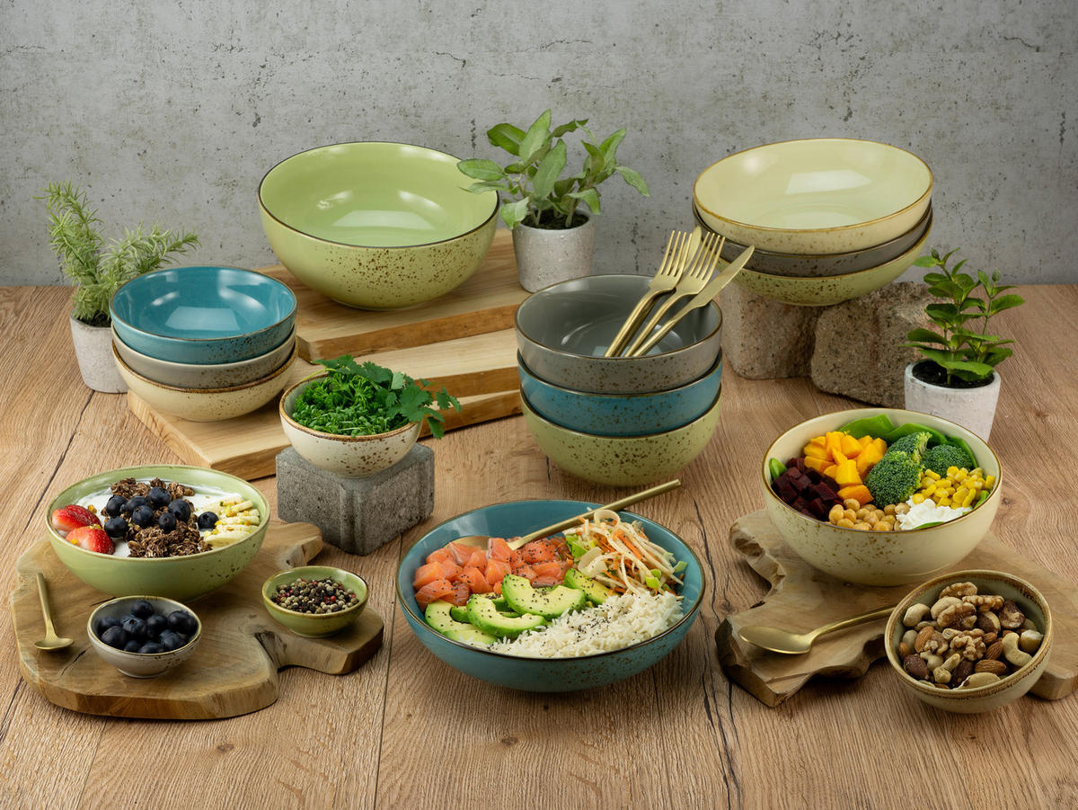 CreaTable Bowl-Set Nature Collection BUNT multicolor Steinzeug 12 tlg. Nature Collection BUNT - multicolor - CreaTable