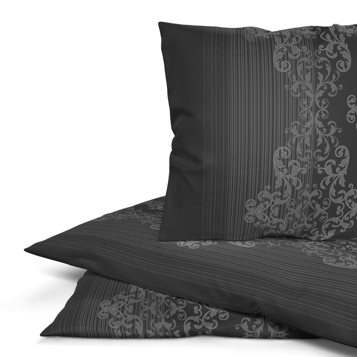 Baumwoll Bettwäsche Cotton touch Bettwäsche_Cotton-Touch Ornament - anthrazit (135,00/200,00cm) - Sensation